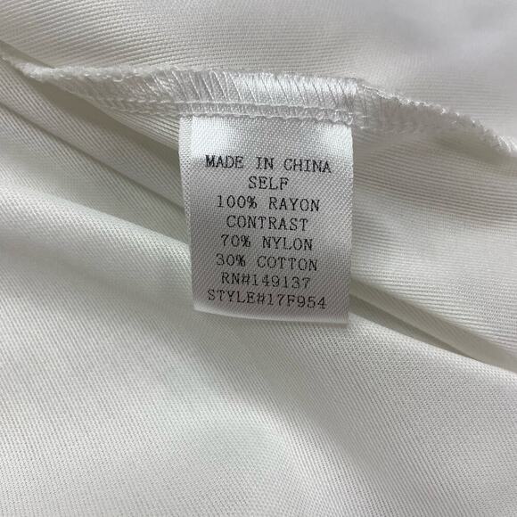 One The Land Halter Dress‎ Women's Large White Black Lace Gauzy Tiered Keyhole - Picture 8 of 14